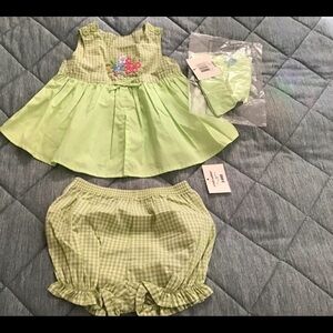 First Impressions 3 pc Lime Green Short Set - Size: 3-6 Months. NEW with TAGS